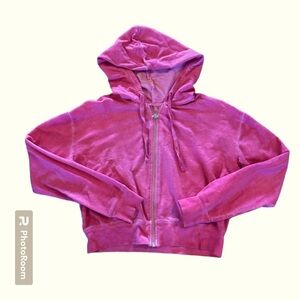 Sundown by Splendid Pink Distressed Zip Up Hoodie Juniors XS